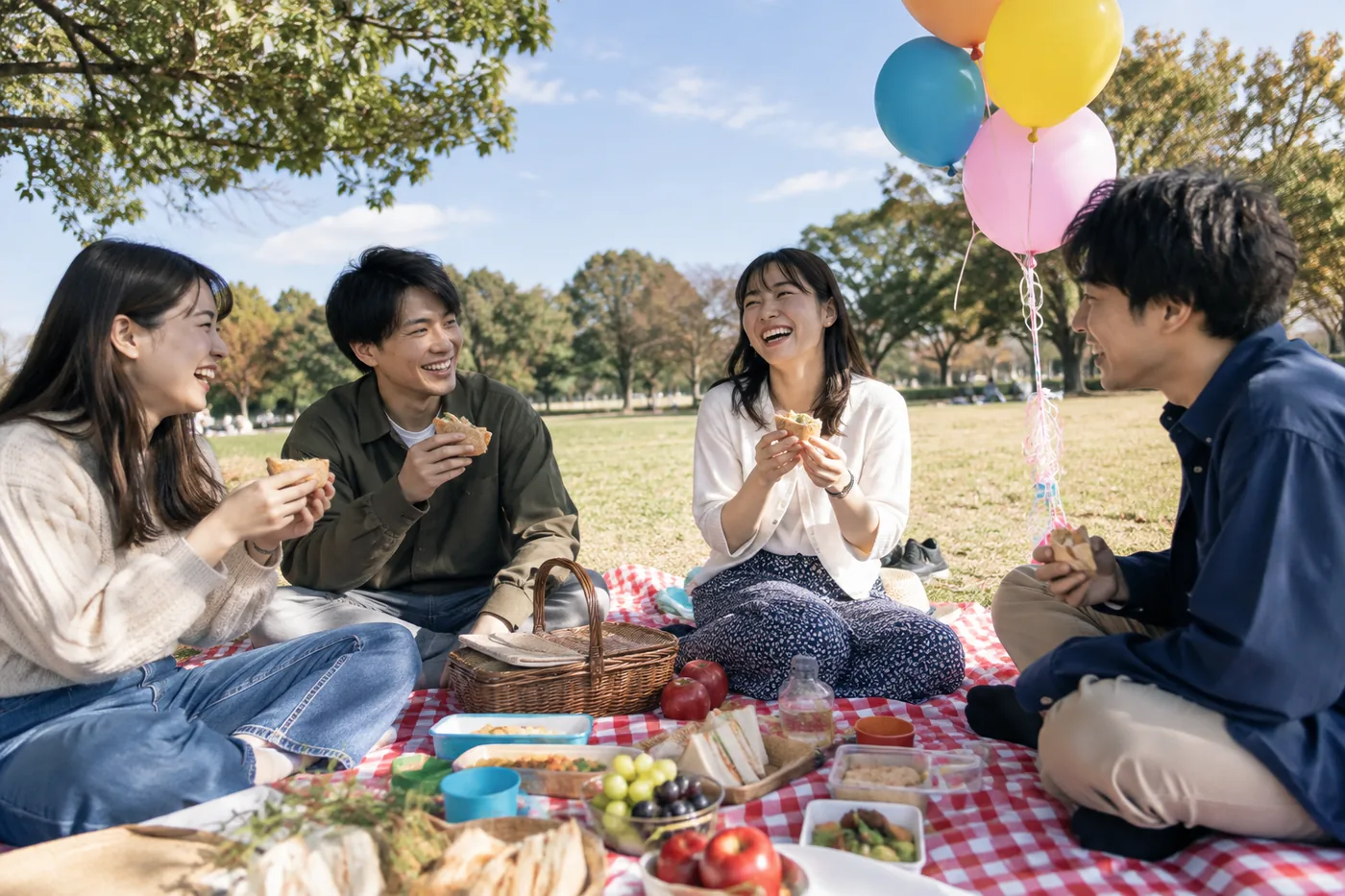 風船のあるピクニック